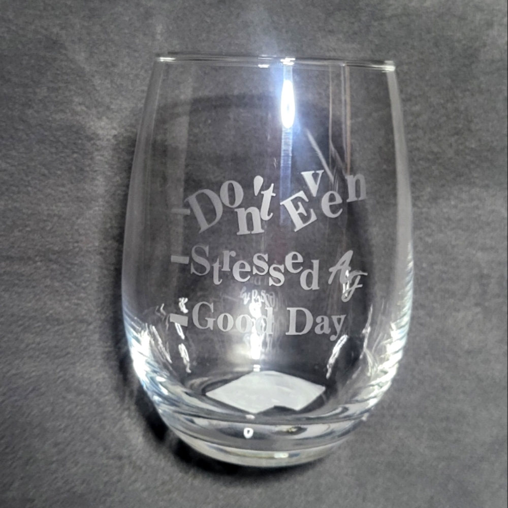 STRESSED AF Glass Handcrafted  NWT